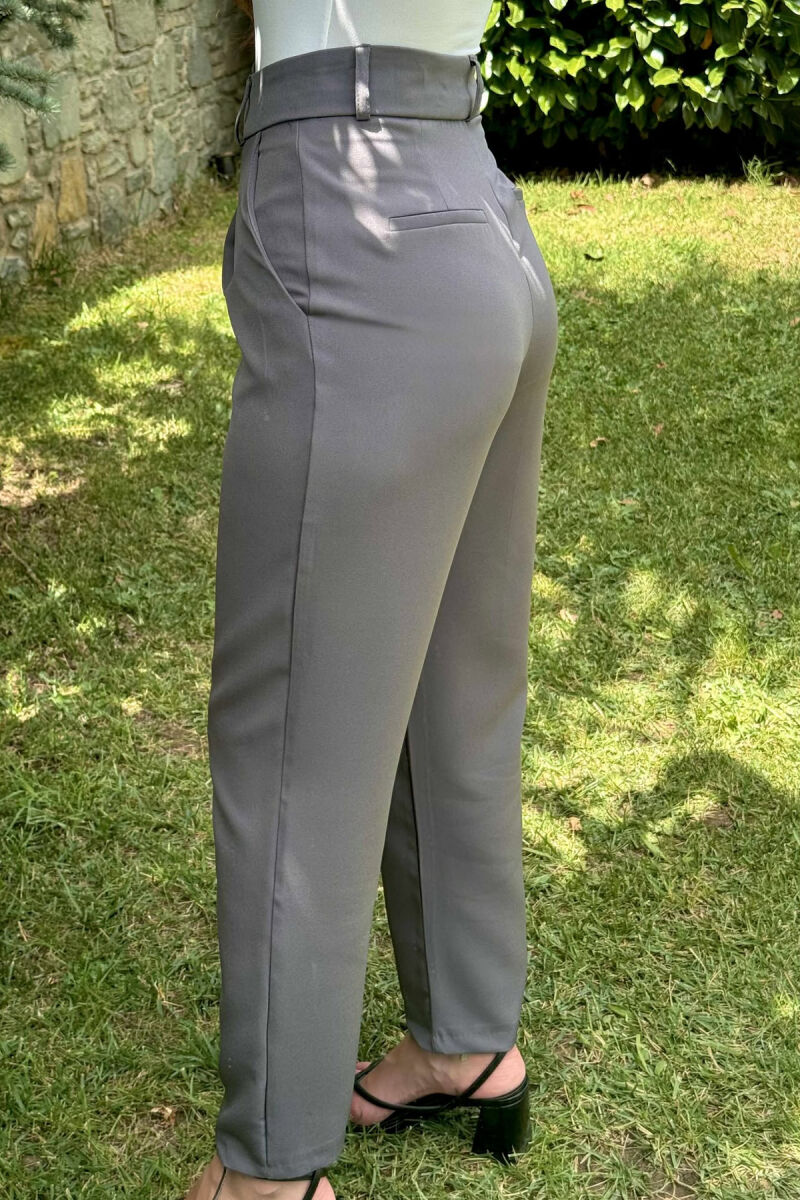 ONE COLOR SIMPLE WOMEN TROUSERS GREY/GRI - 4