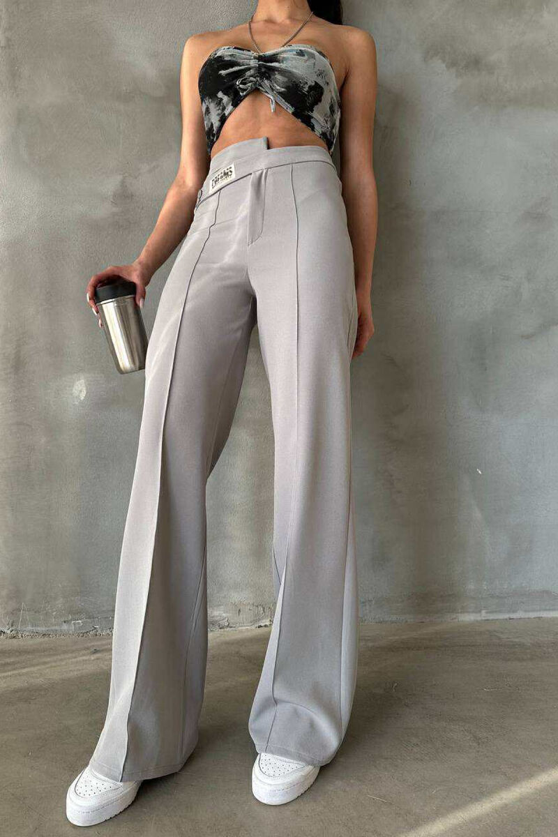 ONE COLOR SIMPLE WOMEN TROUSERS GREY/GRI - 5