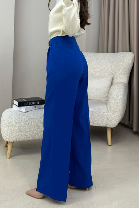 ONE COLOR SIMPLE WOMEN TROUSERS LIGHTBLUE/BZ - 3