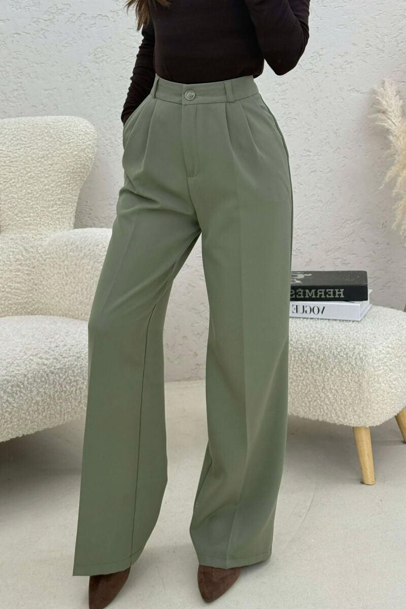 ONE COLOR SIMPLE WOMEN TROUSERS MINT/MENTE - 3