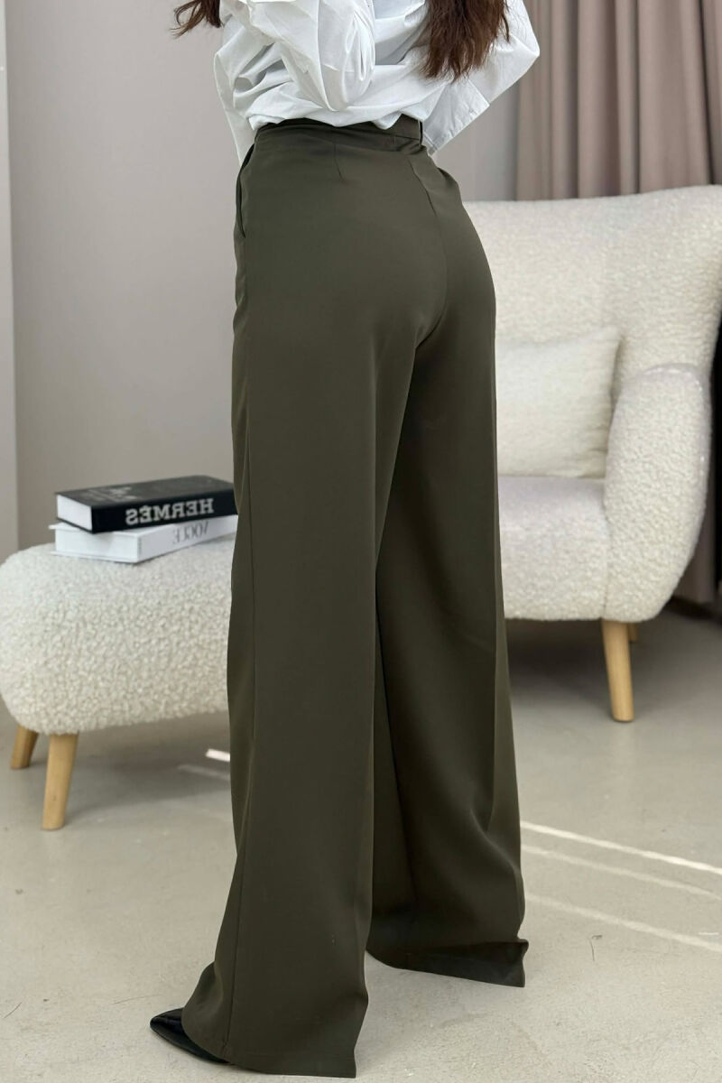 ONE COLOR SIMPLE WOMEN TROUSERS OLIVE/ULLI - 4