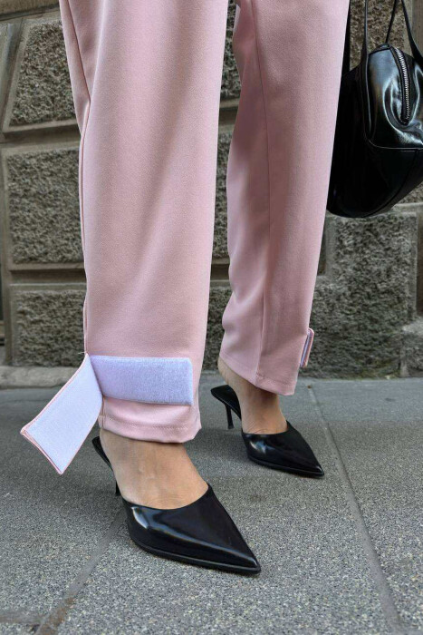ONE COLOR SIMPLE WOMEN TROUSERS PINK/ROZE - 7