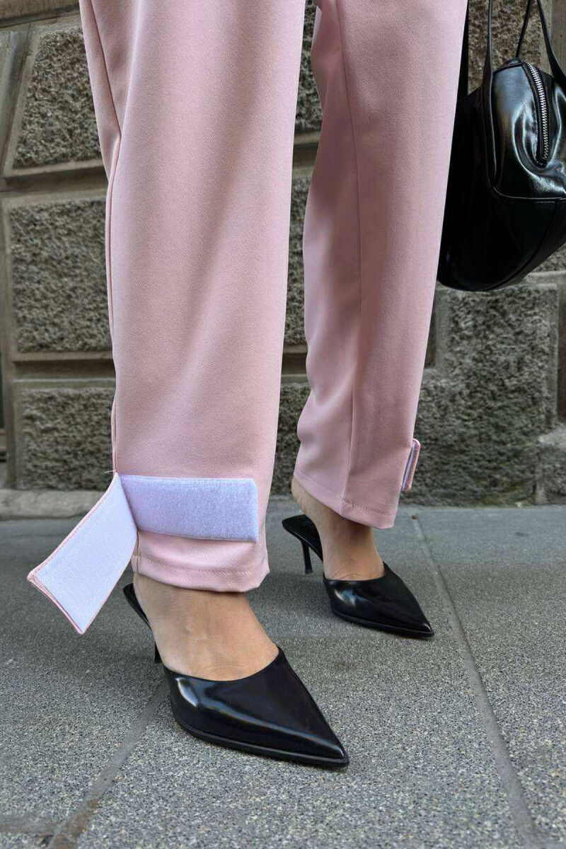 ONE COLOR SIMPLE WOMEN TROUSERS PINK/ROZE - 7