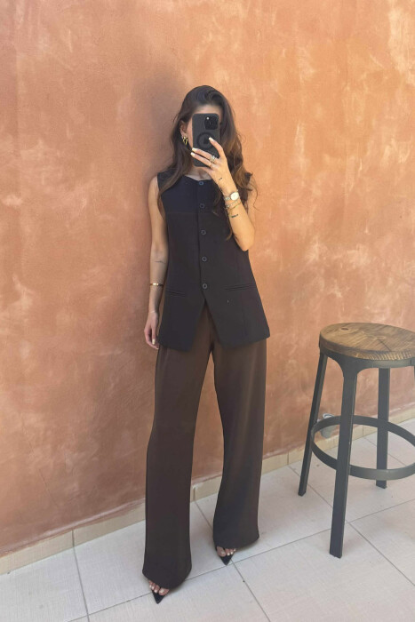 ONE COLOR SIMPLE WOMEN VEST BLACK/ E ZEZE 