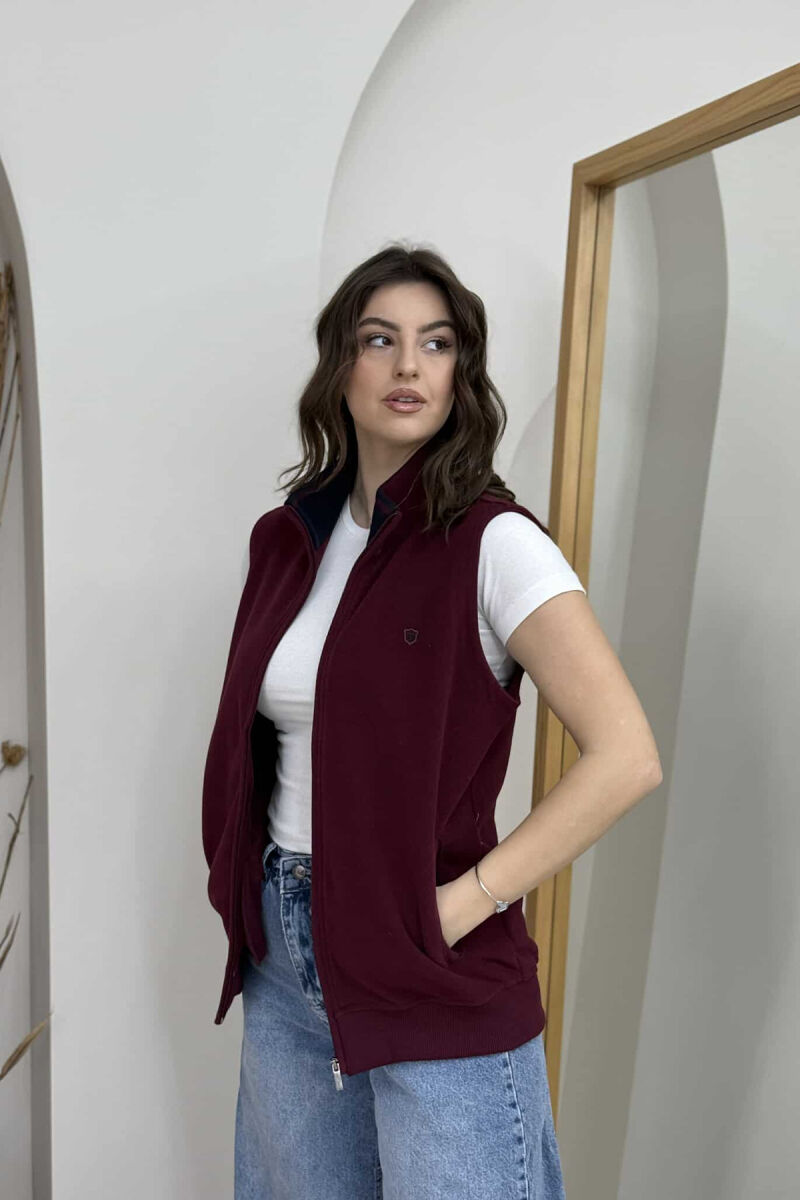 ONE COLOR SIMPLE WOMEN VEST BURGUNDY/VISHNJE - 5