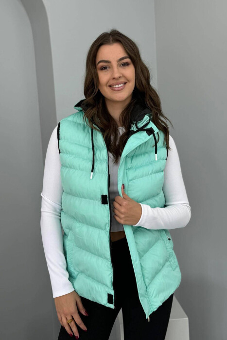 ONE COLOR SIMPLE WOMEN VEST MINT/MENTE 