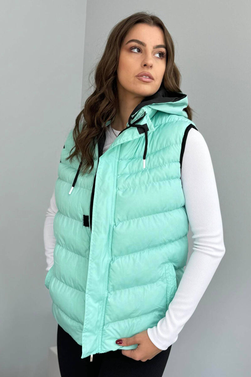 ONE COLOR SIMPLE WOMEN VEST MINT/MENTE - 2