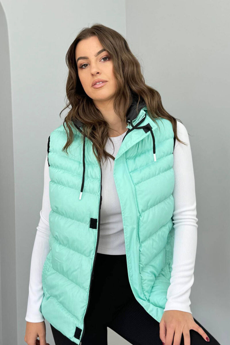 ONE COLOR SIMPLE WOMEN VEST MINT/MENTE - 3
