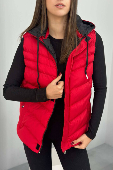 ONE COLOR SIMPLE WOMEN VEST RED/E KUQE 