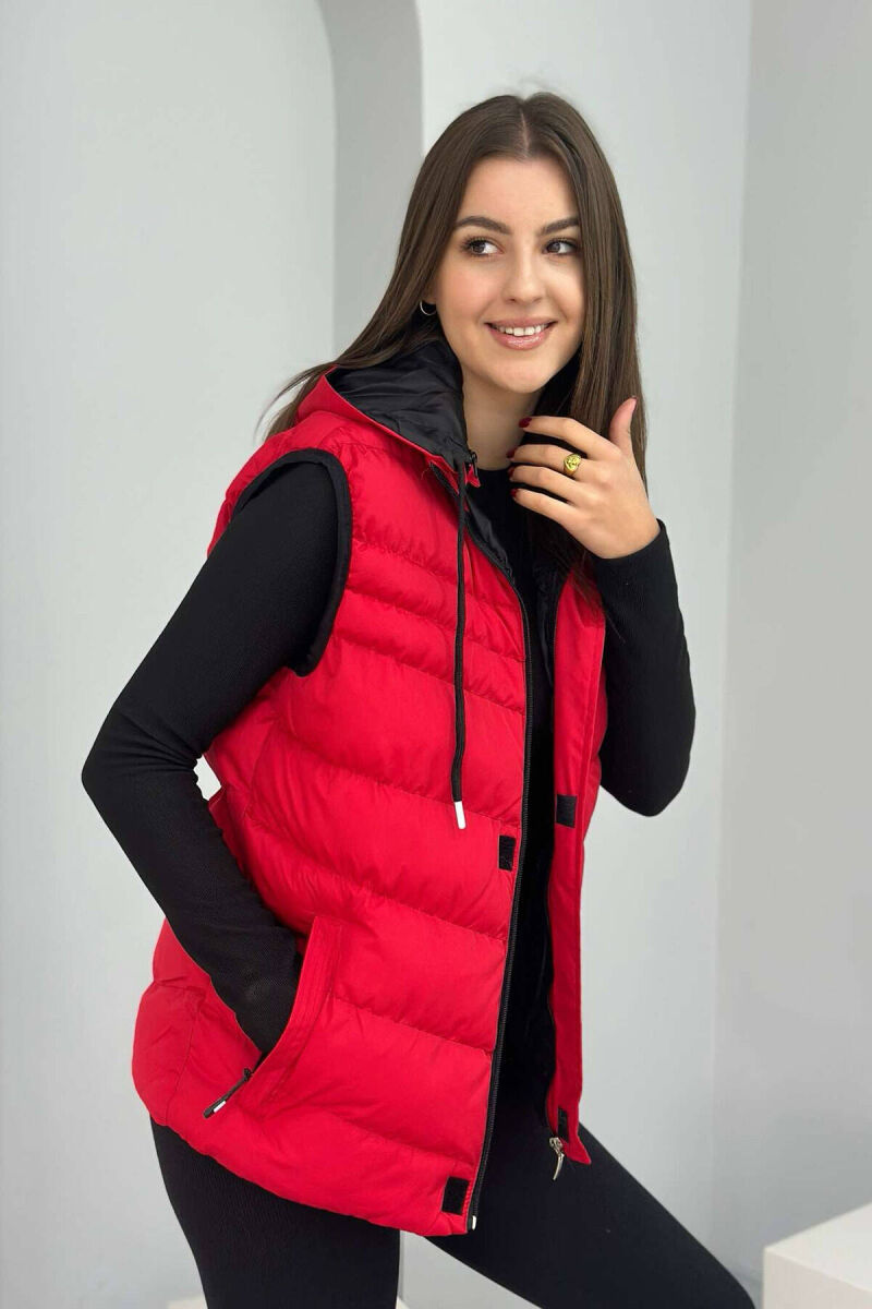 ONE COLOR SIMPLE WOMEN VEST RED/E KUQE - 2