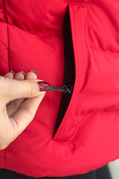 ONE COLOR SIMPLE WOMEN VEST RED/E KUQE - 3