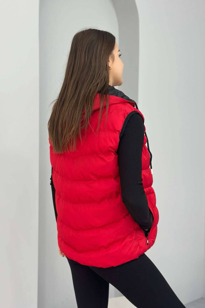 ONE COLOR SIMPLE WOMEN VEST RED/E KUQE - 4