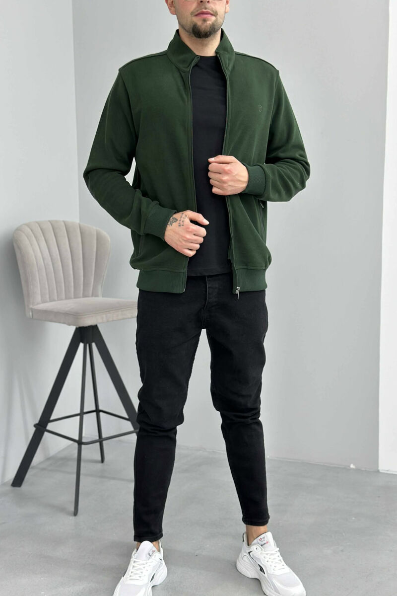 ONE COLOR SIMPLE ZIPPER MEN JACKET GREEN/JESHILE - 2