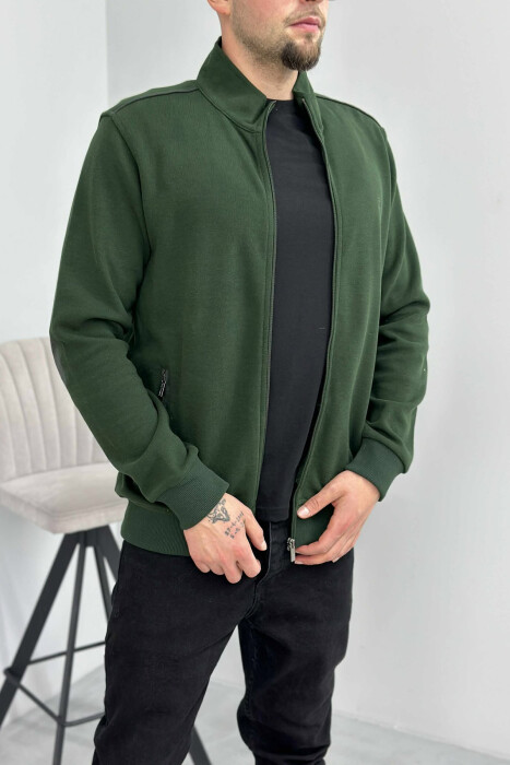 ONE COLOR SIMPLE ZIPPER MEN JACKET GREEN/JESHILE - 3