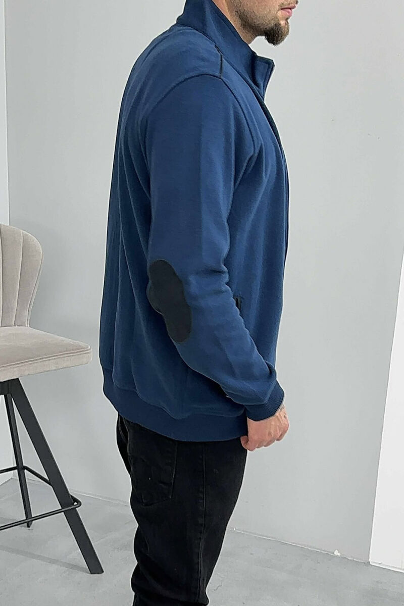 ONE COLOR SIMPLE ZIPPER MEN JACKET NAVY BLUE/BLU MARINE - 2