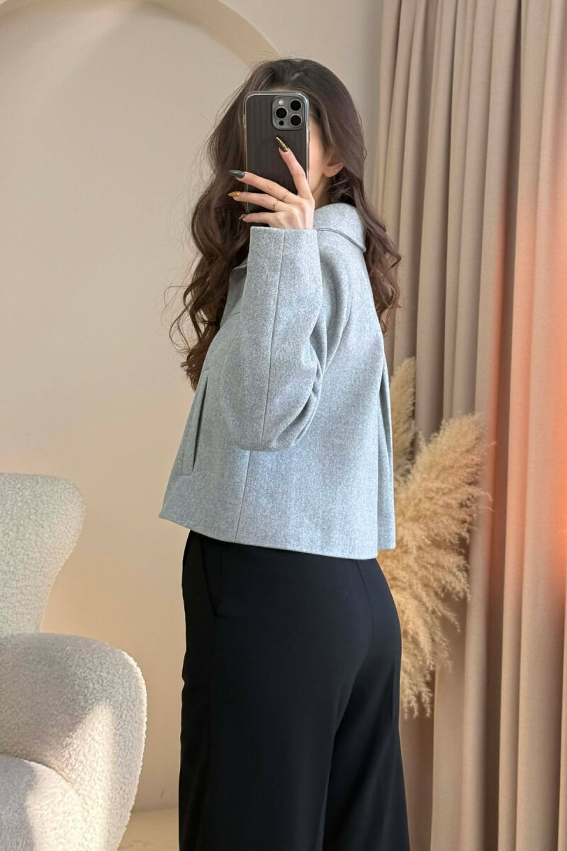 ONE COLOR SIMPLE ZIPPER WOMEN JACKET GREY/GRI - 2