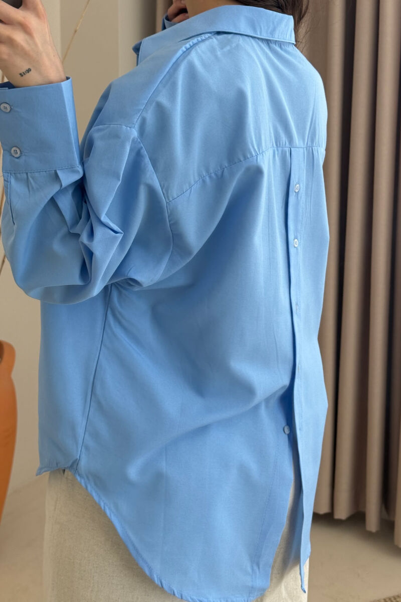 ONE COLOR SINGLE POCKET WOMEN SHIRT LIGHTBLUE/BZ - 3