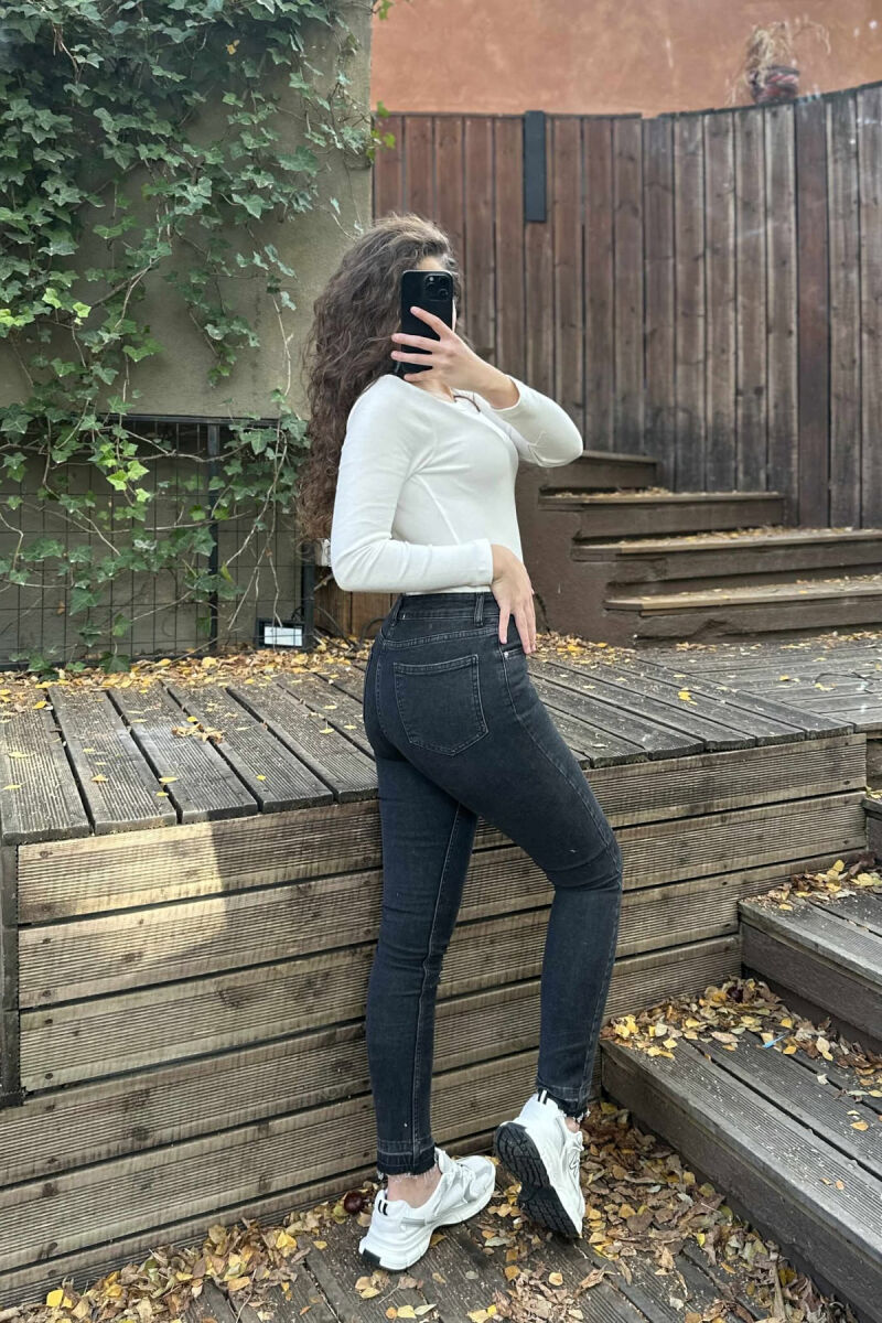 ONE COLOR SKINNY WOMEN JEANS DARK GREY/GEE - 4