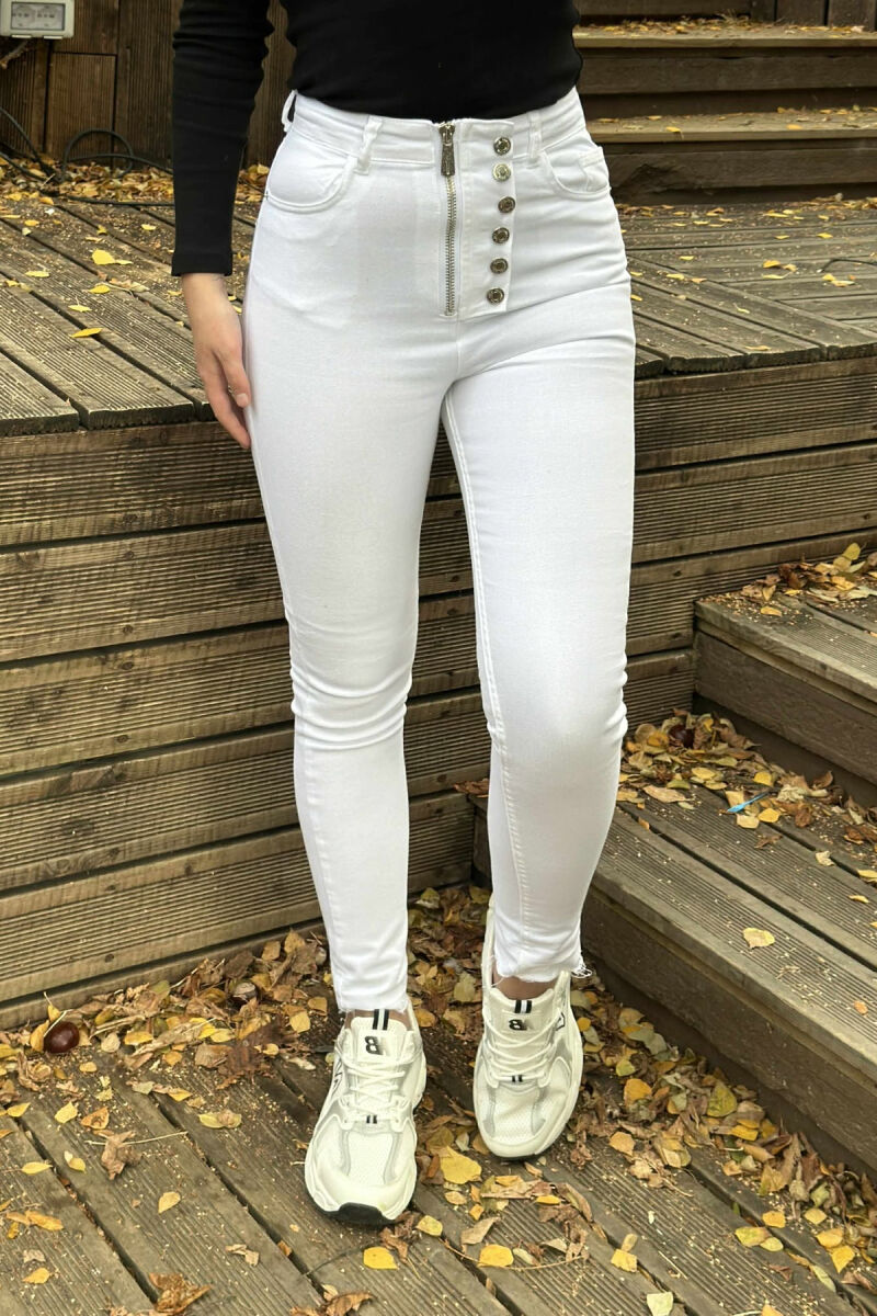 ONE COLOR SKINNY WOMEN JEANS WHITE-E BARDHE - 4