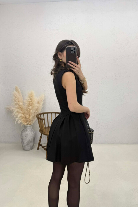 ONE COLOR SLEEVELESS WOMAN DRESS BLACK/ E ZEZE - 5