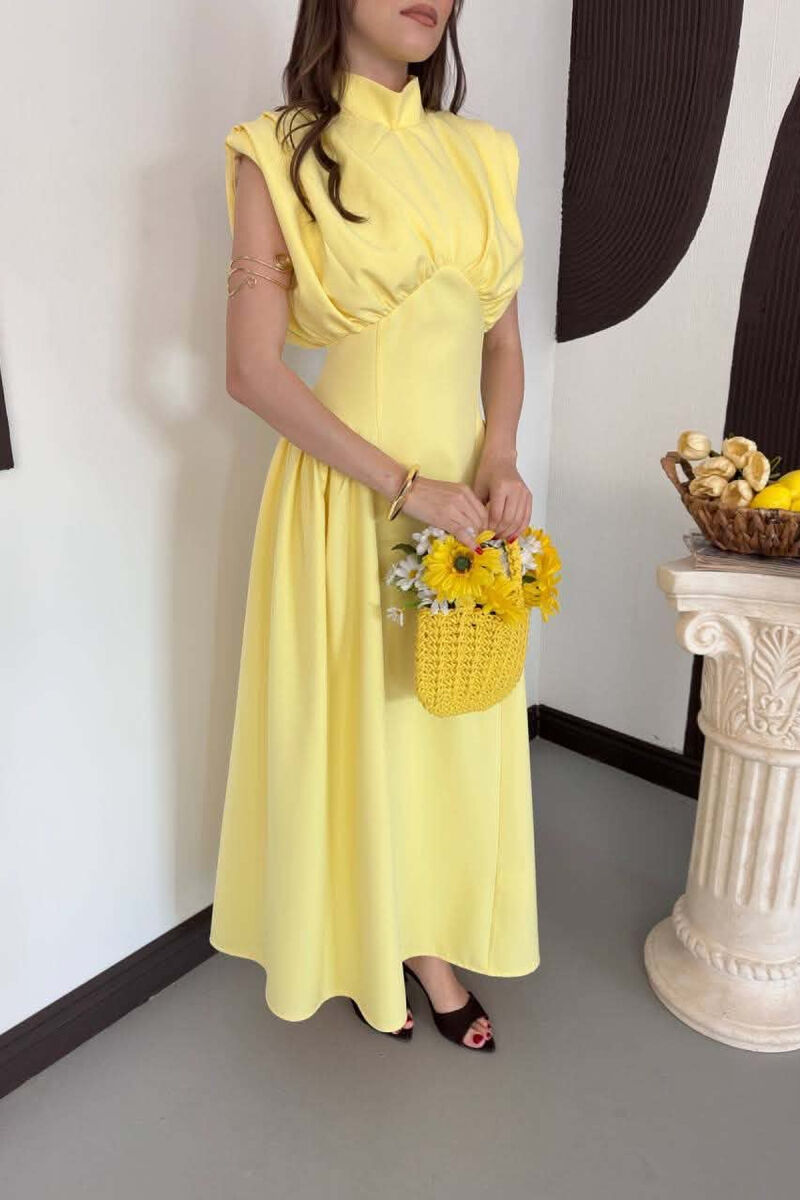 ONE COLOR SLEEVELESS WOMAN DRESS YELLOW/E VERDHE - 5