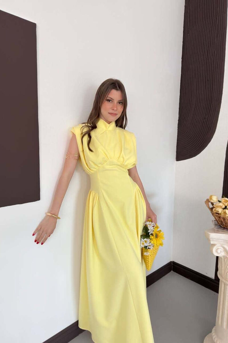 ONE COLOR SLEEVELESS WOMAN DRESS YELLOW/E VERDHE - 7