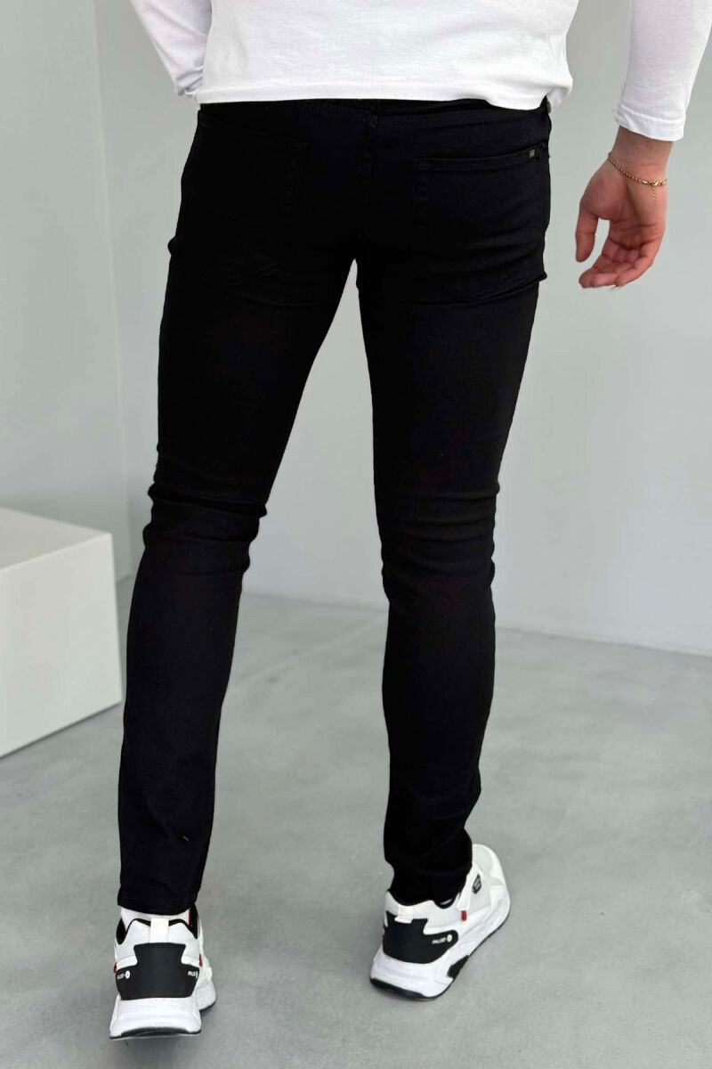 ONE COLOR SLIM FIT MEN JEANS BLACK/ E ZEZE - 4