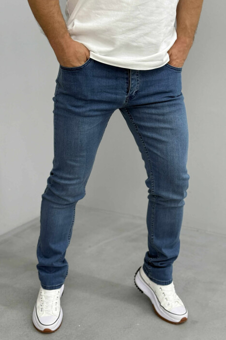 ONE COLOR SLIM FIT SIMPLE MEN JEANS BLUE/BLU - 2