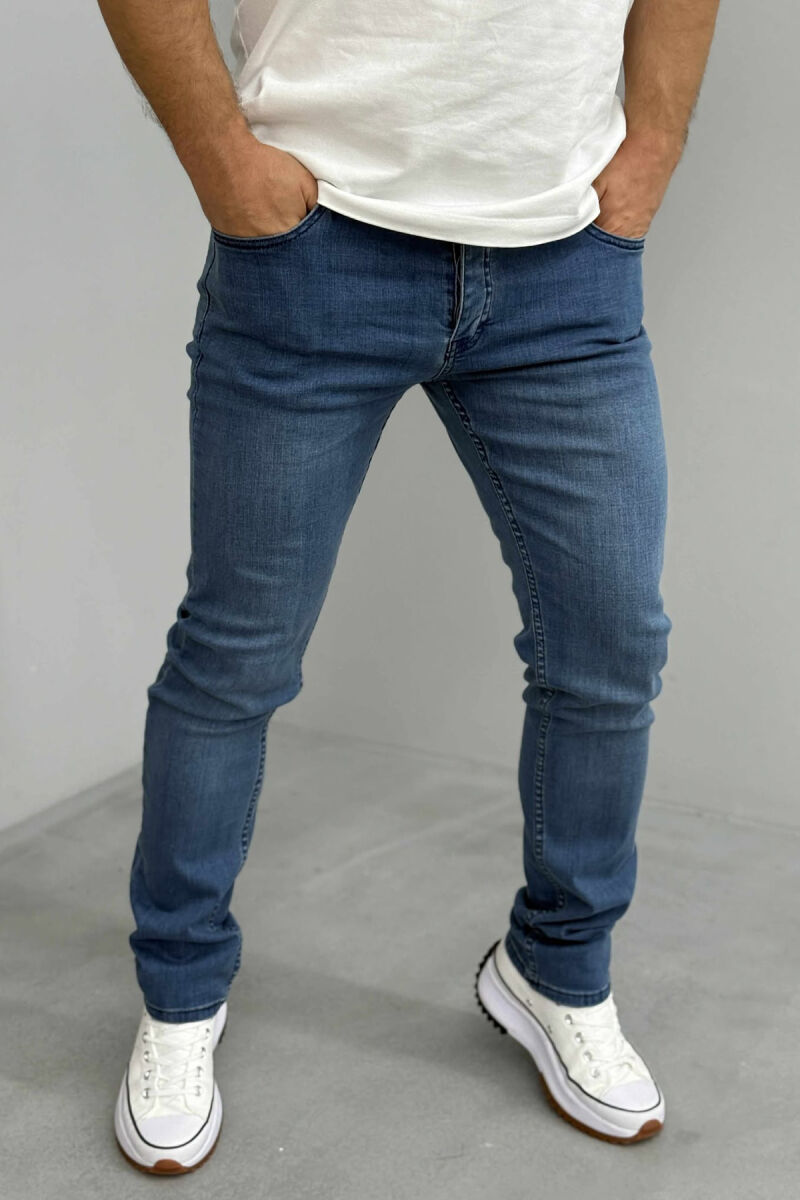 ONE COLOR SLIM FIT SIMPLE MEN JEANS BLUE/BLU - 2