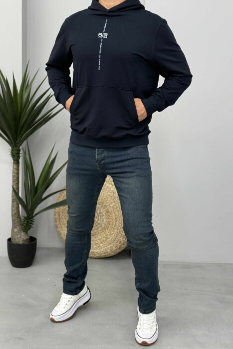 ONE COLOR SLIM FIT VINTAGE MEN JEANS BLUE/BLU - KLAUDIO FASHION