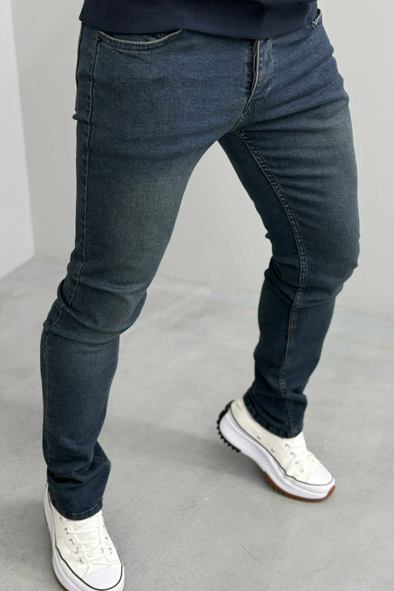 ONE COLOR SLIM FIT VINTAGE MEN JEANS BLUE/BLU - 3