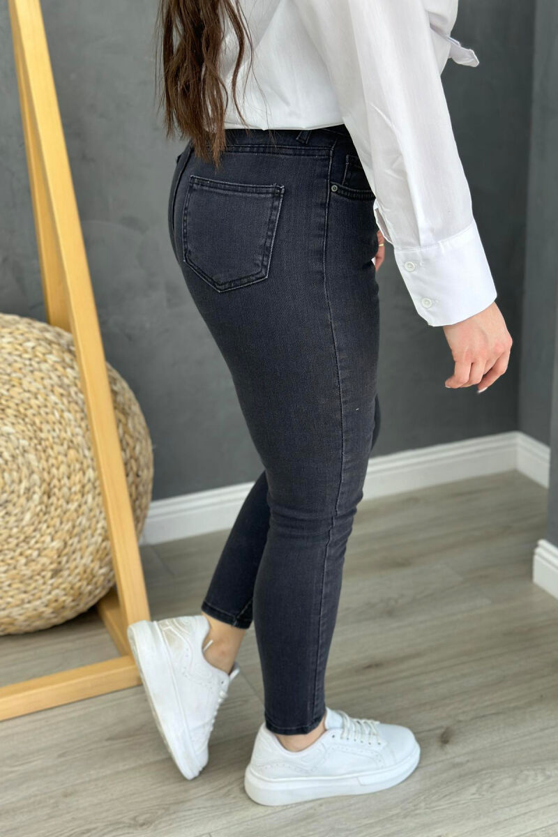 ONE COLOR SLIM FIT WOMAN JEANS BLACK/ E ZEZE - 2