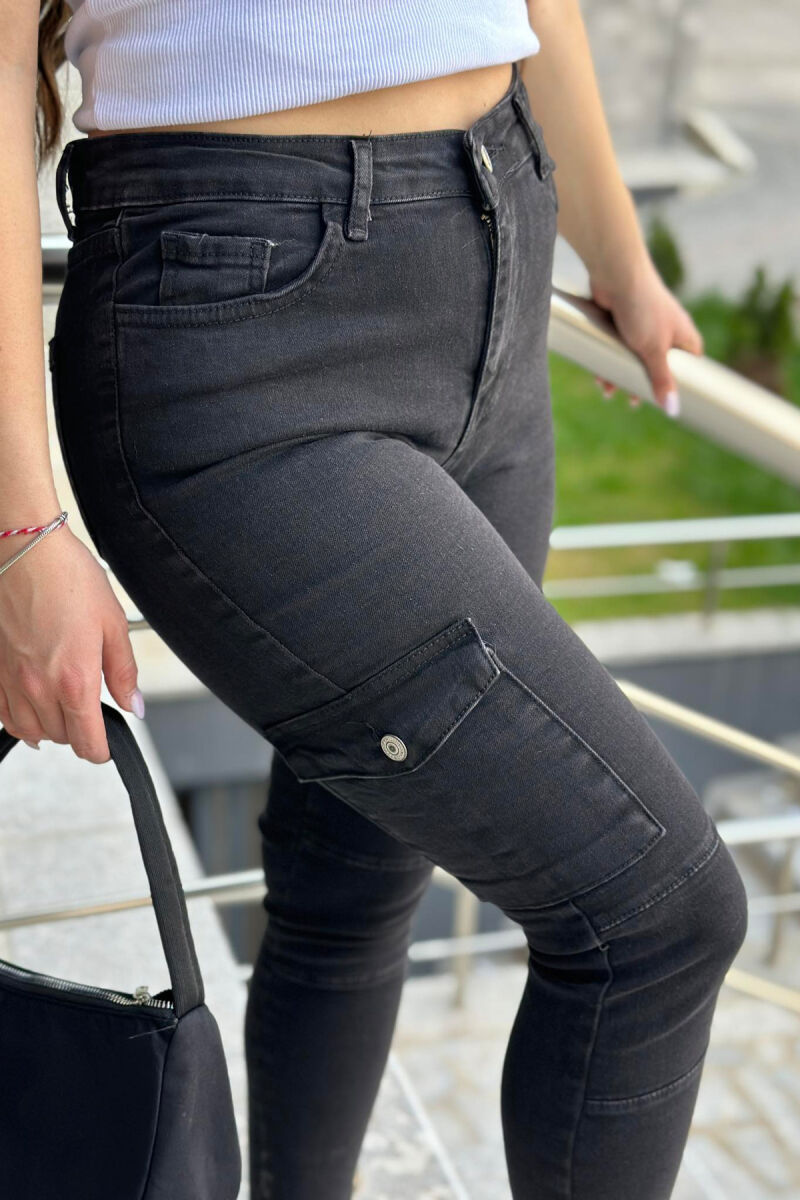 ONE COLOR SLIM FIT WOMAN JEANS BLACK/ E ZEZE - 3