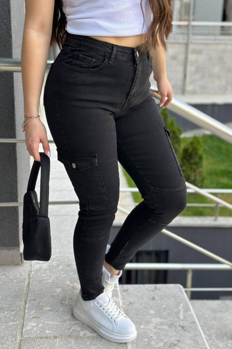 ONE COLOR SLIM FIT WOMAN JEANS BLACK/ E ZEZE - KLAUDIO FASHION