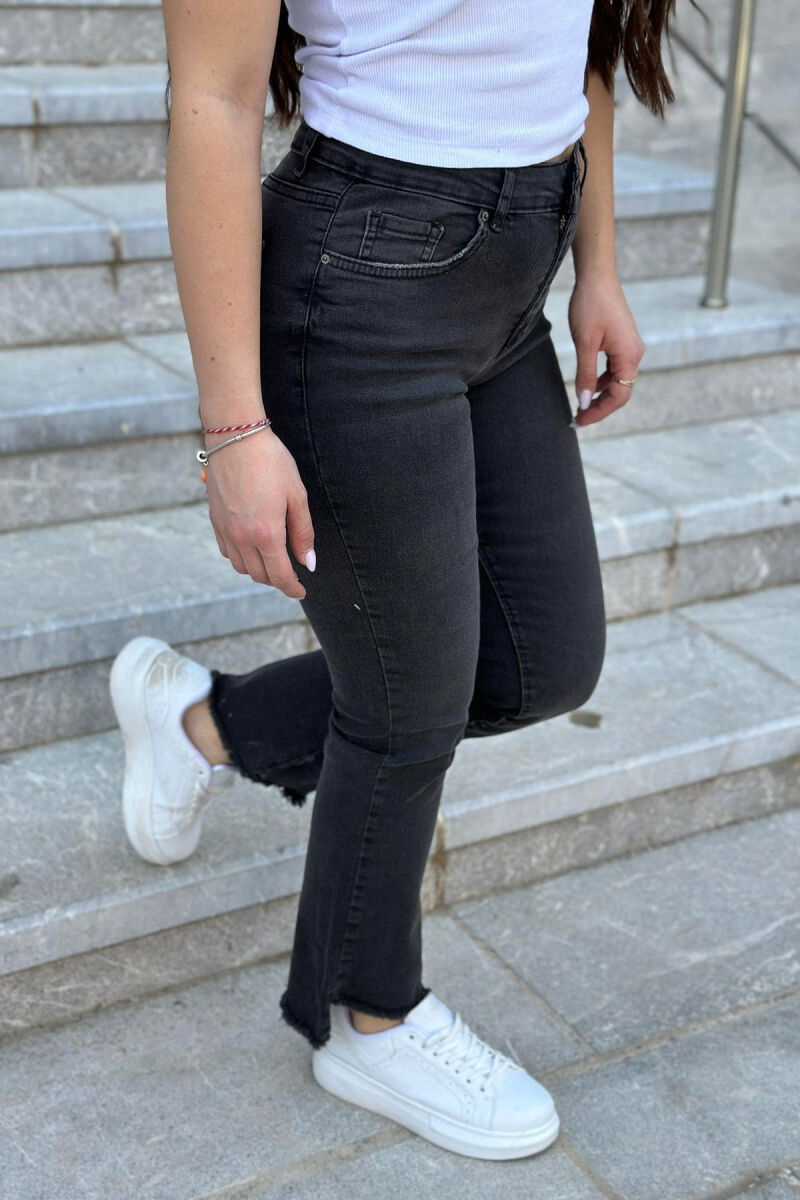 ONE COLOR SLIM FIT WOMAN JEANS DARK GREY/GEE - 3