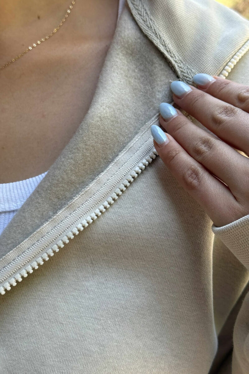 ONE COLOR SMALL LOGO FLUFFY WOMEN JACKET BEIGE/BEZHE - 6