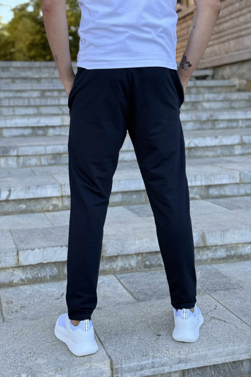 ONE COLOR SMALL LOGO MEN SWEATPANTS DARK BLUE/BEE - 4