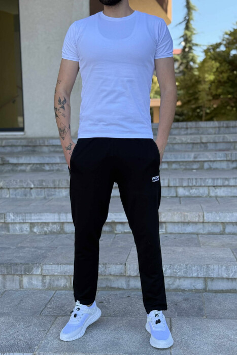 ONE COLOR SMALL LOGO MEN SWEATPANTS MIDNIGHT BLACK/ E ZEZE MESNATE - 2