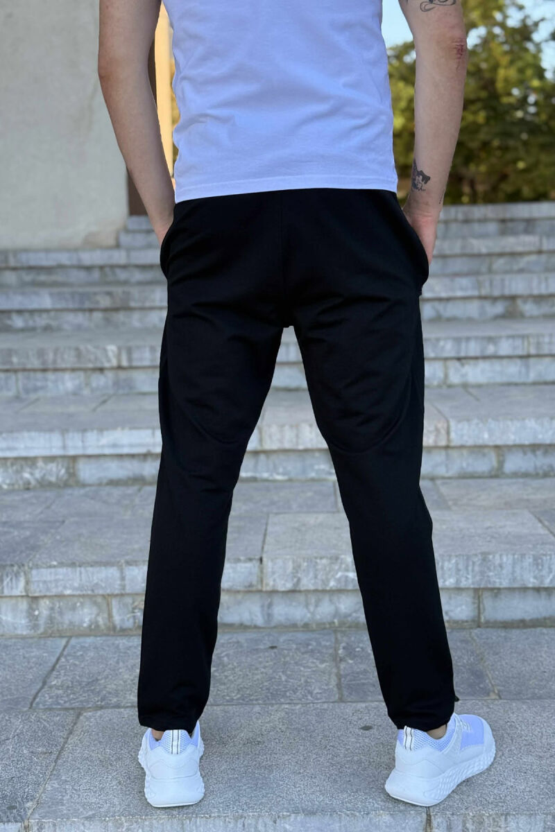 ONE COLOR SMALL LOGO MEN SWEATPANTS MIDNIGHT BLACK/ E ZEZE MESNATE - 3