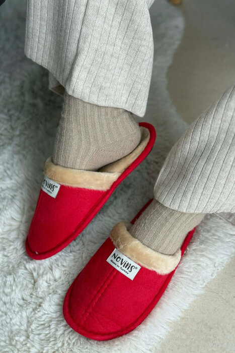 ONE COLOR SMALL LOGO SIMPLE WOMAN SLIPPERS RED/E KUQE - 1