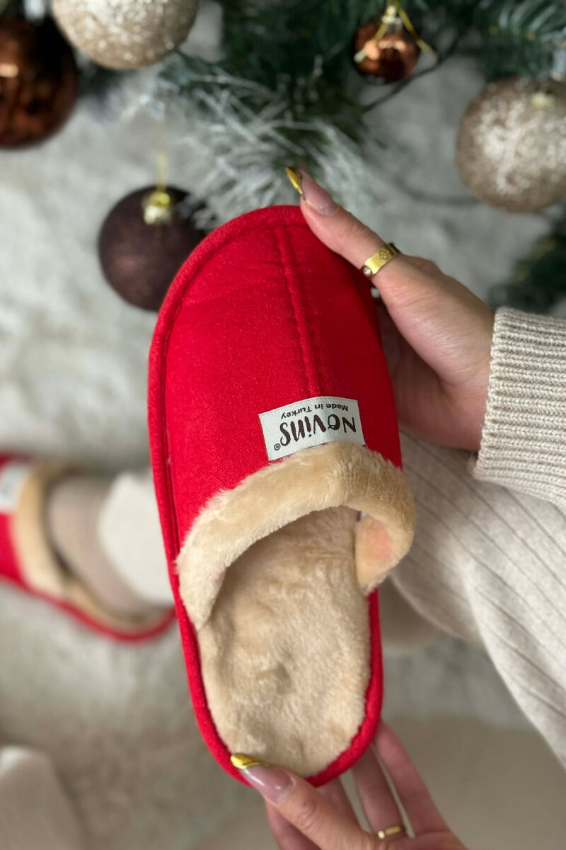 ONE COLOR SMALL LOGO SIMPLE WOMAN SLIPPERS RED/E KUQE - 2