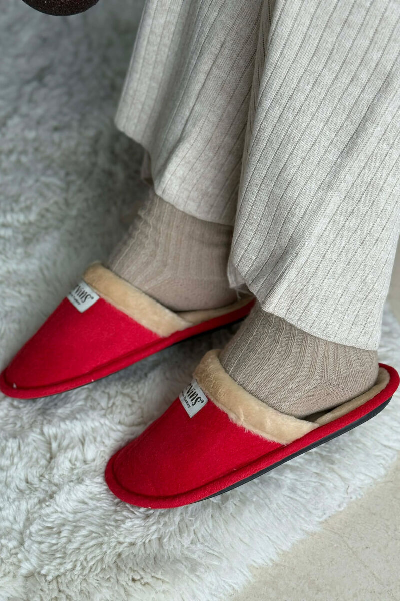 ONE COLOR SMALL LOGO SIMPLE WOMAN SLIPPERS RED/E KUQE - 4