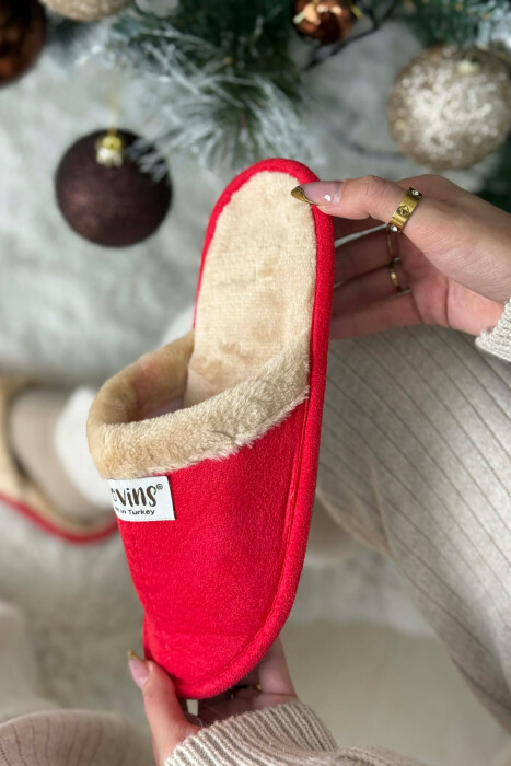 ONE COLOR SMALL LOGO SIMPLE WOMAN SLIPPERS RED/E KUQE - 5