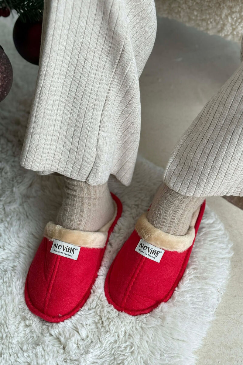 ONE COLOR SMALL LOGO SIMPLE WOMAN SLIPPERS RED/E KUQE - 6