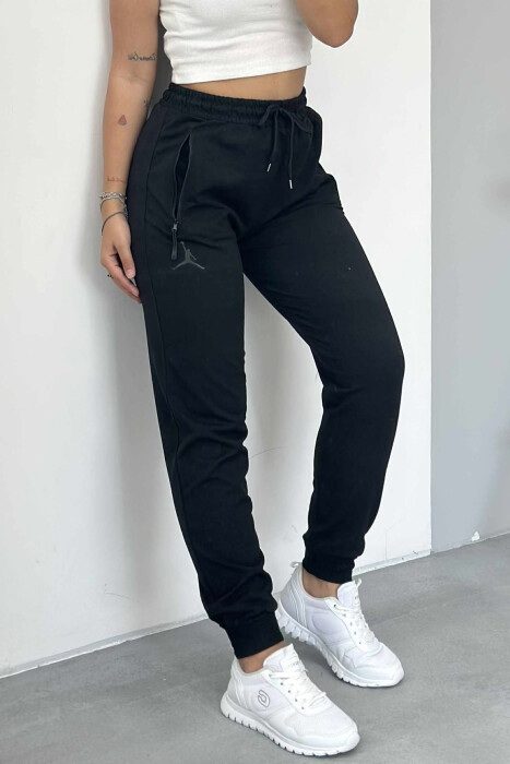 ONE COLOR SMALL LOGO WOMEN SWEATPANTS BLACK/ E ZEZE - 3