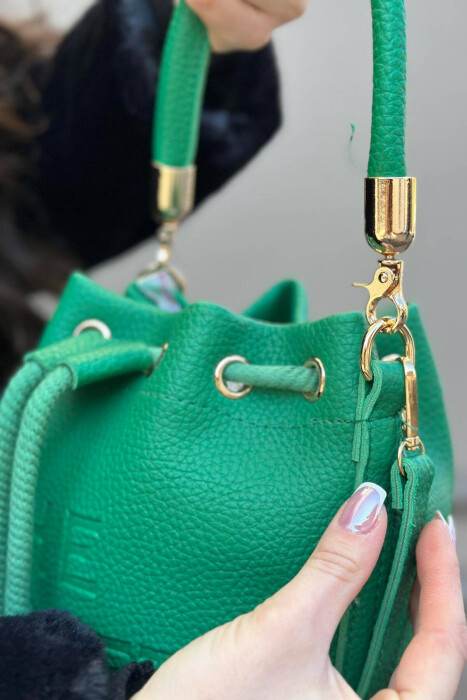 ONE COLOR SMALL SIMPLE WOMAN BAG GREEN/JESHILE - 2