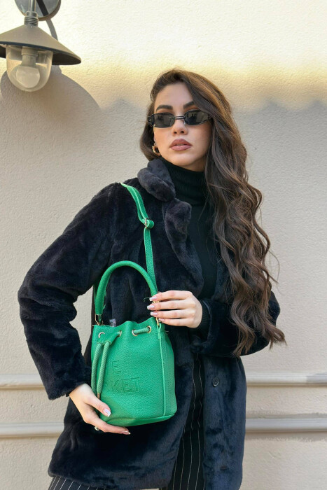 ONE COLOR SMALL SIMPLE WOMAN BAG GREEN/JESHILE - 3