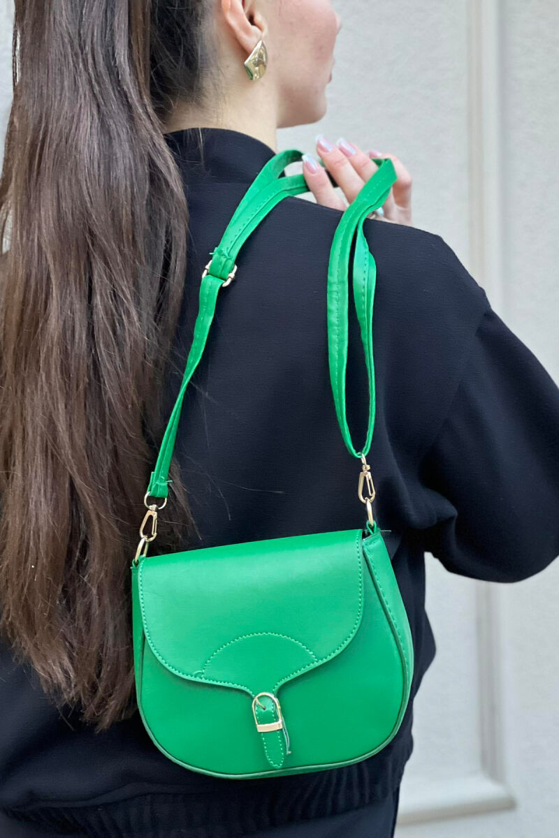 ONE COLOR SMALL SIMPLE WOMAN BAG GREEN/JESHILE - 2