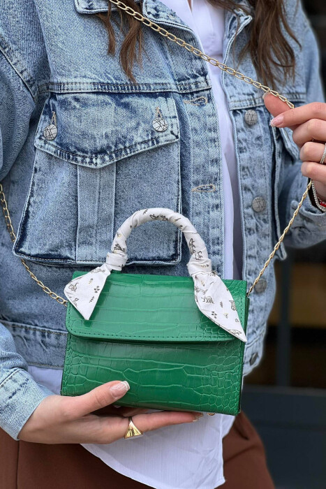 ONE COLOR SMALL WOMAN BAG GREEN/JESHILE 