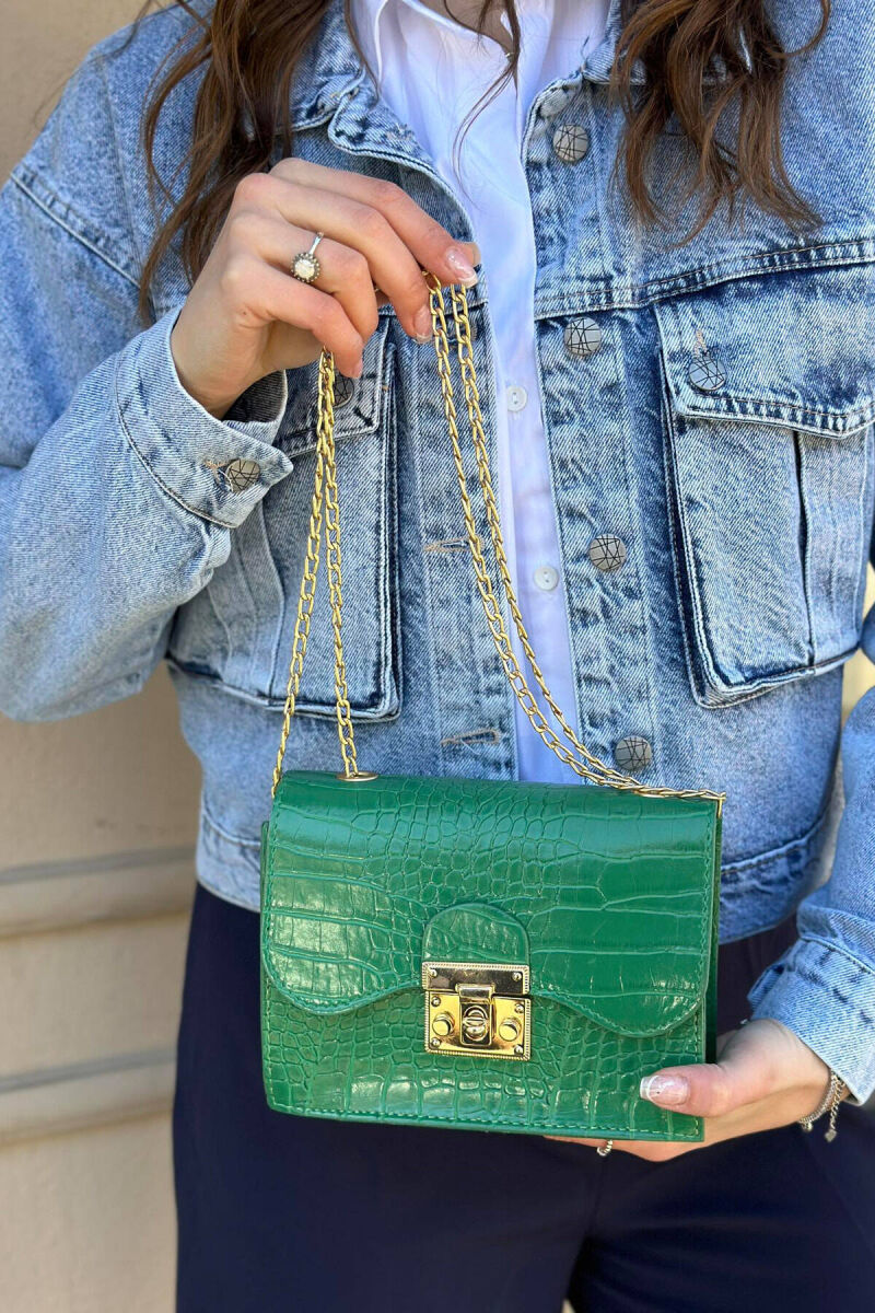 ONE COLOR SMALL WOMAN BAG GREEN/JESHILE - 1